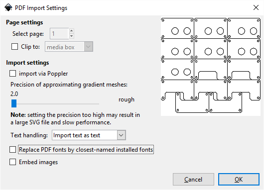 Inkscape AI Import Window